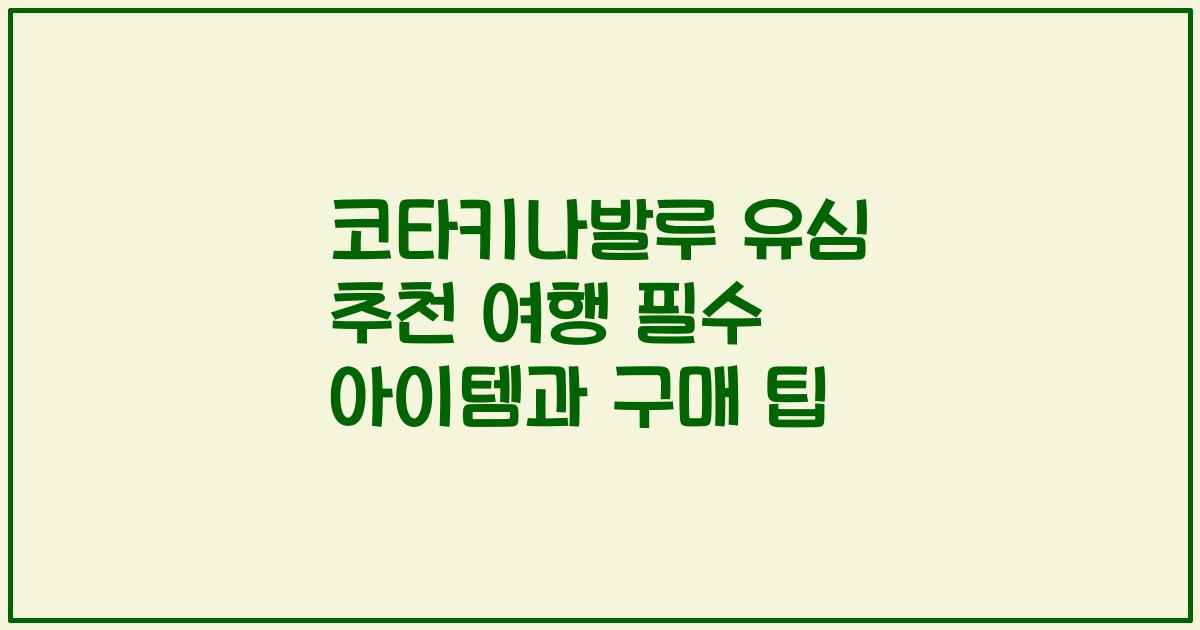 코타키나발루 유심 추천 여행 필수 아이템과 구매 팁